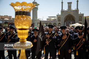 دسته عزاداری خادمان بانوی کرامت در روز شهادت جوادالائمه