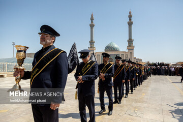 دسته عزاداری خادمان بانوی کرامت در روز شهادت جوادالائمه