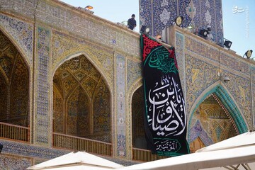 نصب کتیبه‌های شهادت امام حسن عسکری(ع) در حرم علوی