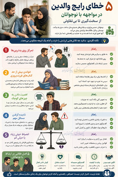 ۵ خطای رایج والدین در مواجهه با نوجوانان/ از سخت‌گیری تا بی‌تفاوتی +اینفوگرافی