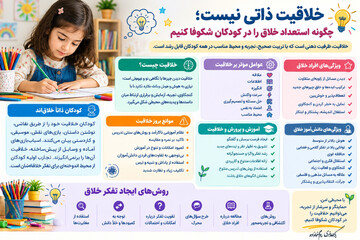 خلاقیت ذاتی نیست؛ چگونه استعداد خلاق را در کودکان شکوفا کنیم؟ +اینفوگرافی