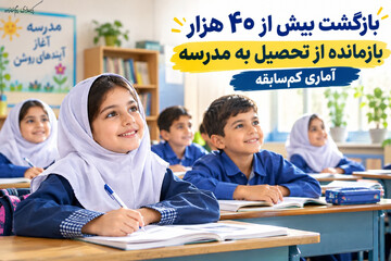 بازگشت بیش از ۴۰ هزار بازمانده از تحصیل به مدرسه؛ آماری کم‌سابقه